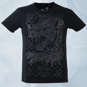 !Ay Guey! Graphic Black T-Shirt with silver jaguar new with Tag